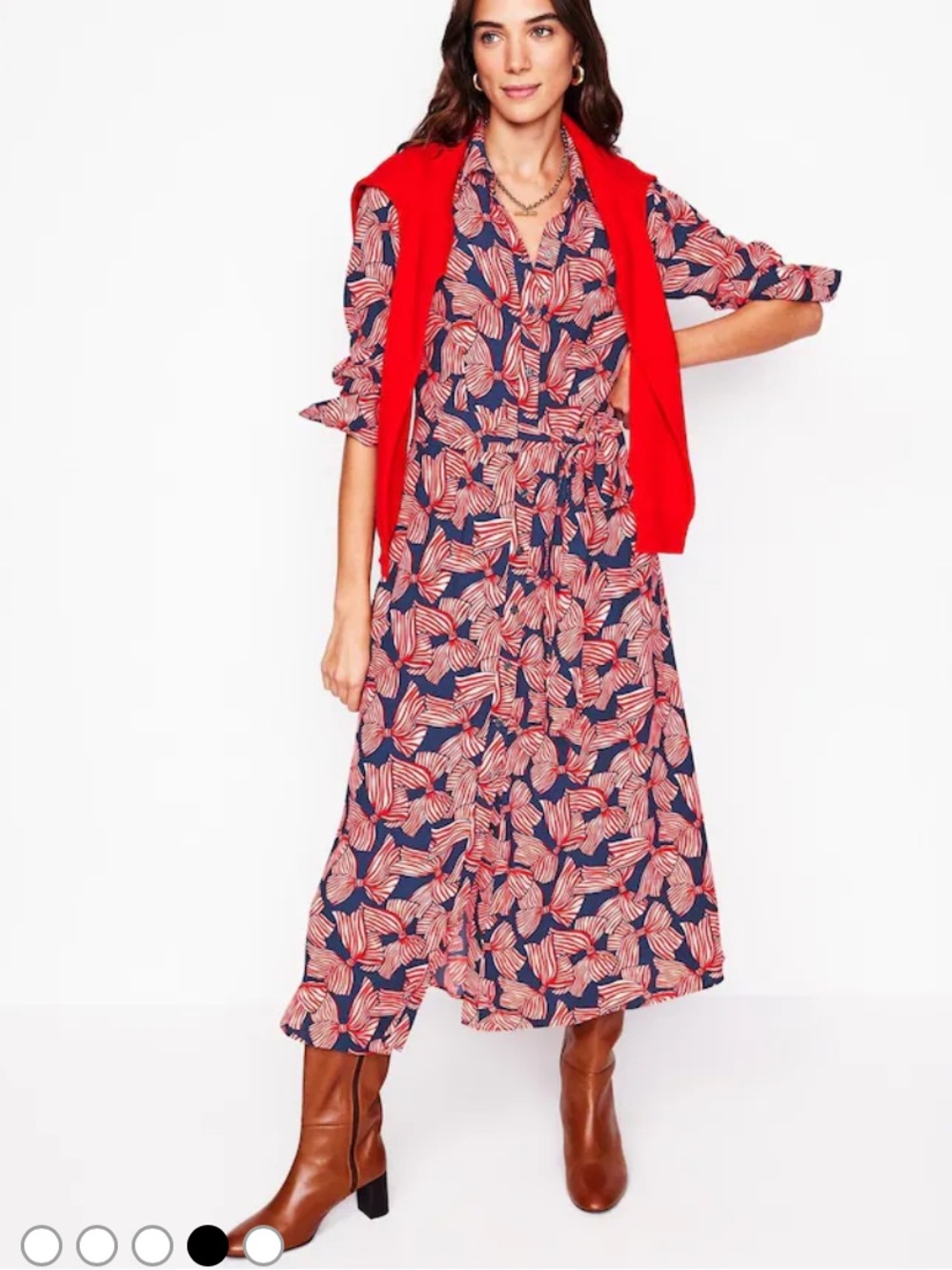 Boden Kate Abstract Midi Shirt Dress size 8P - Picture 4 of 14